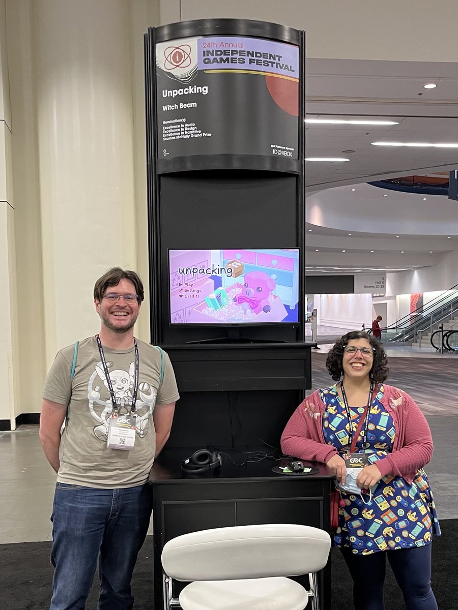 UnpackingALife's tweet image. ✨ All set up in the IGF Pavilion in the Expo Hall!✨ Come visit and try your hand at unpacking some boxes starting today at 10am through Friday! 📦🎮 #GDC22