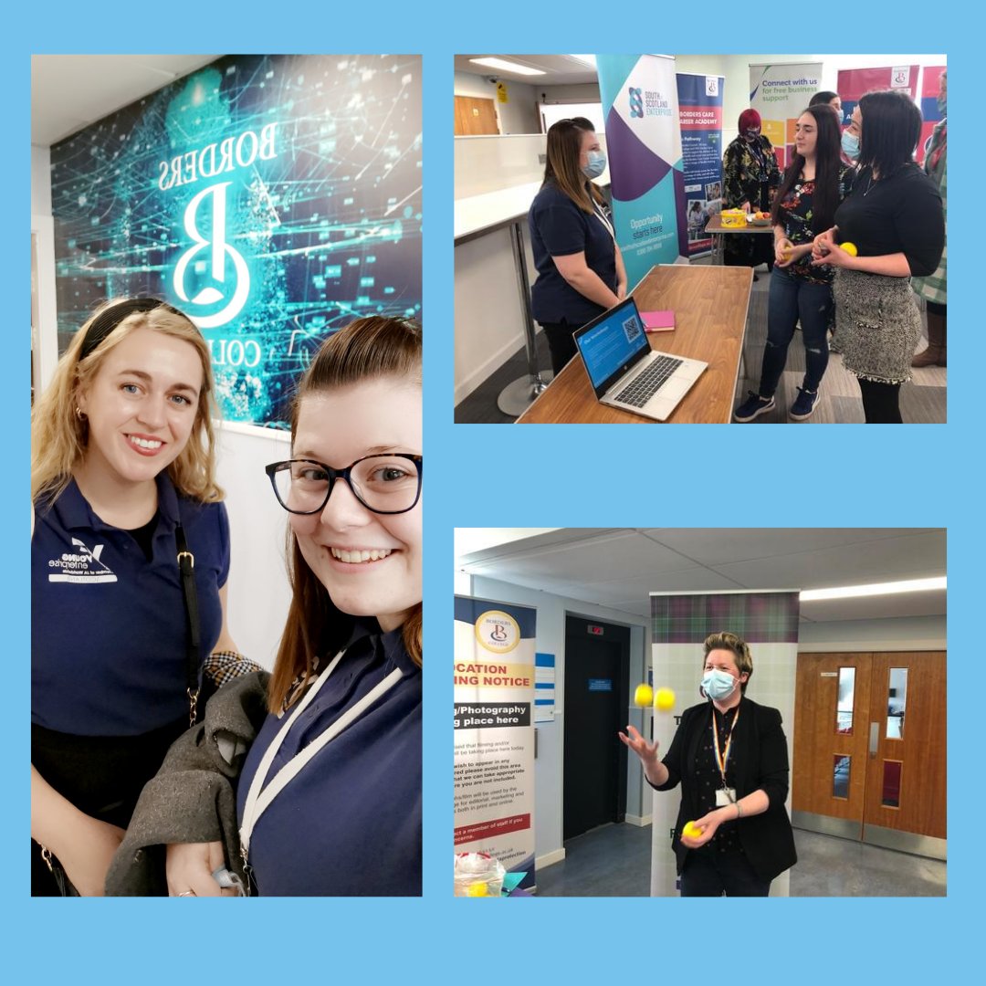 ailsaatu's tweet photo. Such a great day at @BordersCollege for the #EnterpriseRoadshow event 😊 fab groups joining us for workshops &amp; some joining us at the Marketplace too for more information.

Also spot Amy there who kept us entertained with her juggling skills 🤹🏻‍♀️
#bridge2business #enterpriseforall https://t.co/14bjI7RXVe