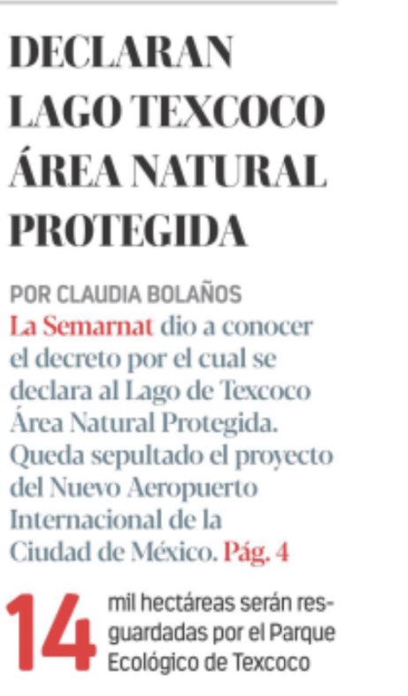 gcastroibarra's tweet photo. Bien, @ContraReplicaMX reporta en su primera plana
#LagoTexcoco https://t.co/wbQljzSXtQ