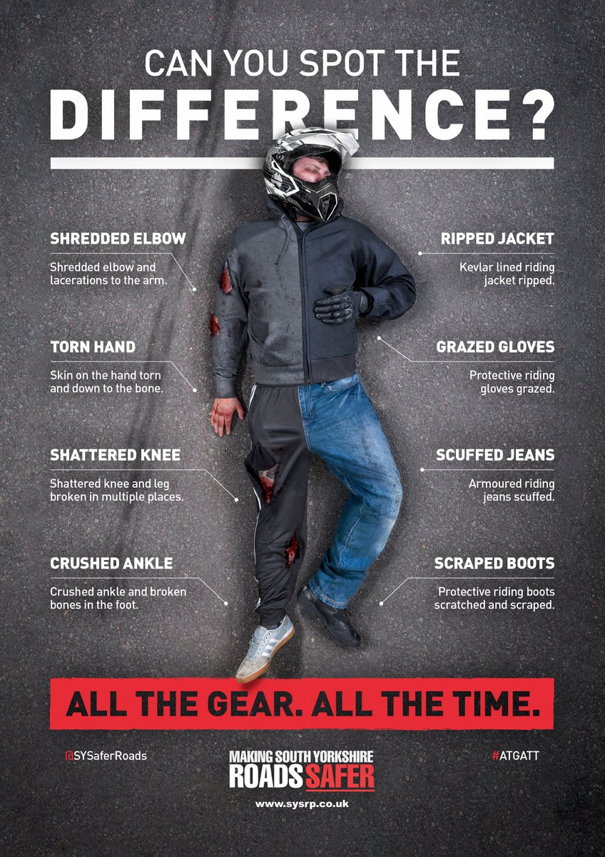 It was a pleasure to work with <a href="/SYSaferRoads/">South Yorkshire Safer Roads Partnership (SYSRP)</a> on this motorcycle safety campaign 😎💯

Through the use of design and photography, we've created impactful artwork, showing the importance of wearing the correct riding gear ⚠️

#sysrp #design #photography #roadsafety #southyorkshire