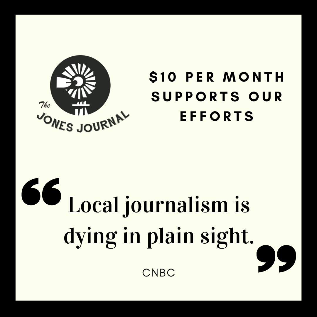 jones_journal's tweet photo. Check out this CNBC Article talking about the importance of local news for our community.  Consider supporting The Jones Journal for only $10 per month...

https://t.co/vU25CFoQ2o https://t.co/zwD47TMIMi