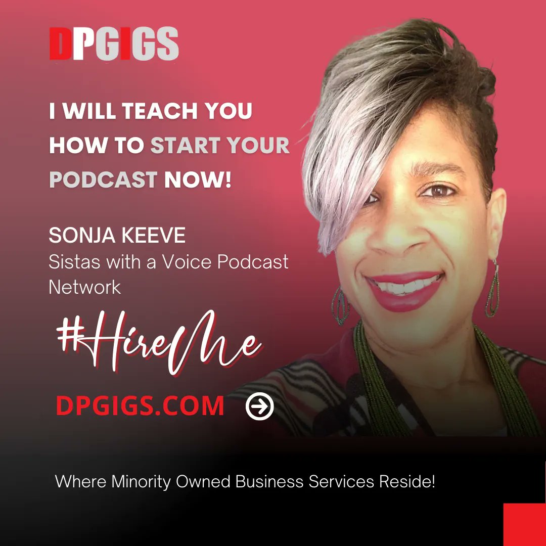 DpGigs's tweet photo. In honor of Women's History Month, we celebrate DPGIGS Freelancer, Sonja Keeve of Sistas with a Voice Podcast Network. Hire Sonja to help you start your podcast NOW. Learn more about Sonja at https://t.co/YpPAymgHQ1.
#SheReady #HireWomanOwned #WomensHistory #DPGIGS #WomanOwned https://t.co/mGPu4LW9l3