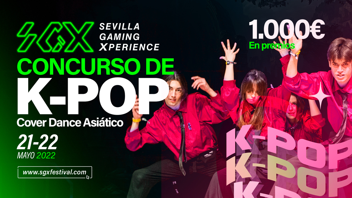 SGXFestival's tweet photo. 🕺🕺🕺 ¡¡Concurso de K-Pop en Sevilla Gaming Xperience!!  Apúntate en solitario o con tu grupo de baile, podréis ganar 1.000 euros en premio -y la gloria de coronar la primera edición de SGX🕶-

✌  https://t.co/rxwpGk7eKV https://t.co/pOreRxVEuT
