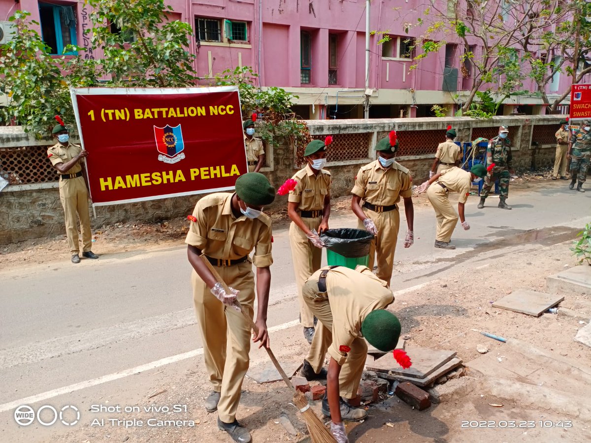 NccKcg's tweet photo. Cadets of KCG NCC Company,#1TNBNNCC, #MADRASAGROPUP #TNPAN DTE enthusiastically participated in the event for PUNEETH SAGAR ABHIYAN where cadets cleaned the beach and residential areas and created awareness on cleanliness.
#DGNCC #HQ_DG_NCC https://t.co/Wtzp4VwXeC