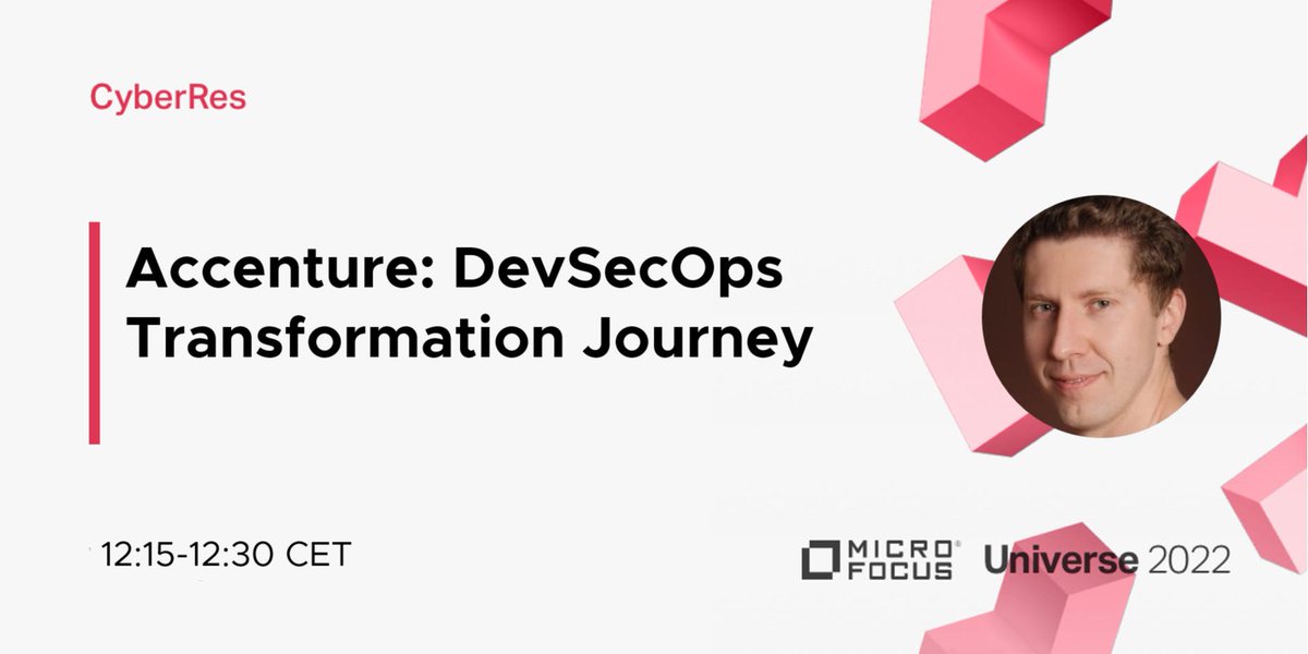 Join @MicroFocusSec and partner <a href="/Accenture/">Accenture</a> for this EMEA #MicroFocusUniverse session, “DevSecOps Transformation Journey” on March 22 to see how to implement a successful #DevOps project. Register today: #CyberResilience... #TeamMicroFocus bit.ly/3unxkFf