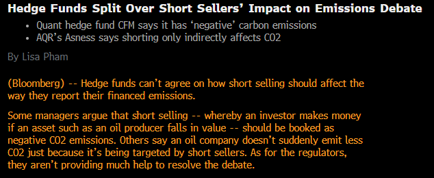 agnostoxxx's tweet image. OMG this is peak ESG stupidity!!! 🤦🤦

"Some managers argue that short selling ... should be booked as negative CO2 emissions"

This is a proposal by those who lost a fortune shorting oil stocks, as an excuse that they did it to save the planet. Plant a tree instead ffs!!!🌳😂😂