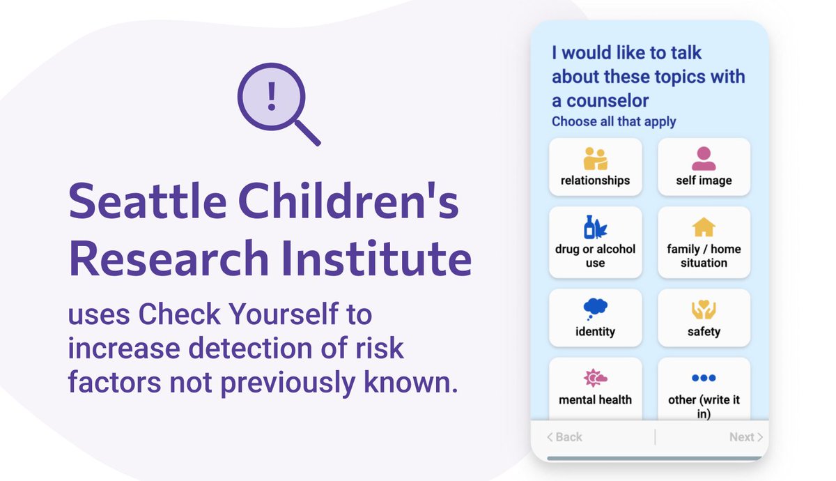 Tickit helps improve youth mental health with improved detection of risk factors. With Tickit, Seattle Children's Research Institute reported a 30% increase in detection of risk factors previously unknown.

tickithealth.com/success-storie…

#mentalhealth #studenthealth #digitalempathy