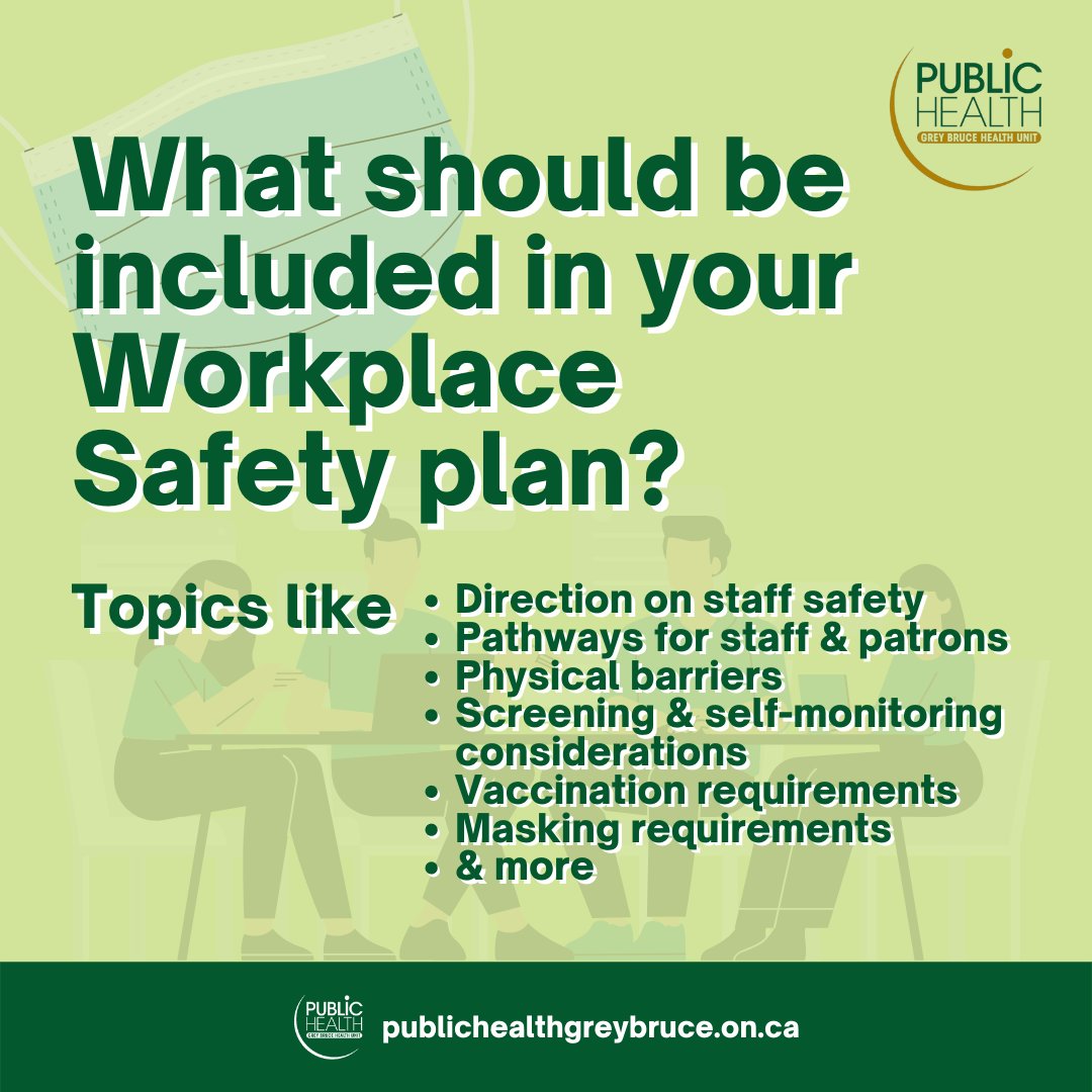 GBPublicHealth's tweet image. If you own a business, an updated Workplace Safety Plan can help inspire confidence from both your staff and your patrons. It's also a great way to do your part in protecting the health of your community.

Learn more at:
ow.ly/sqoG50Iom1b