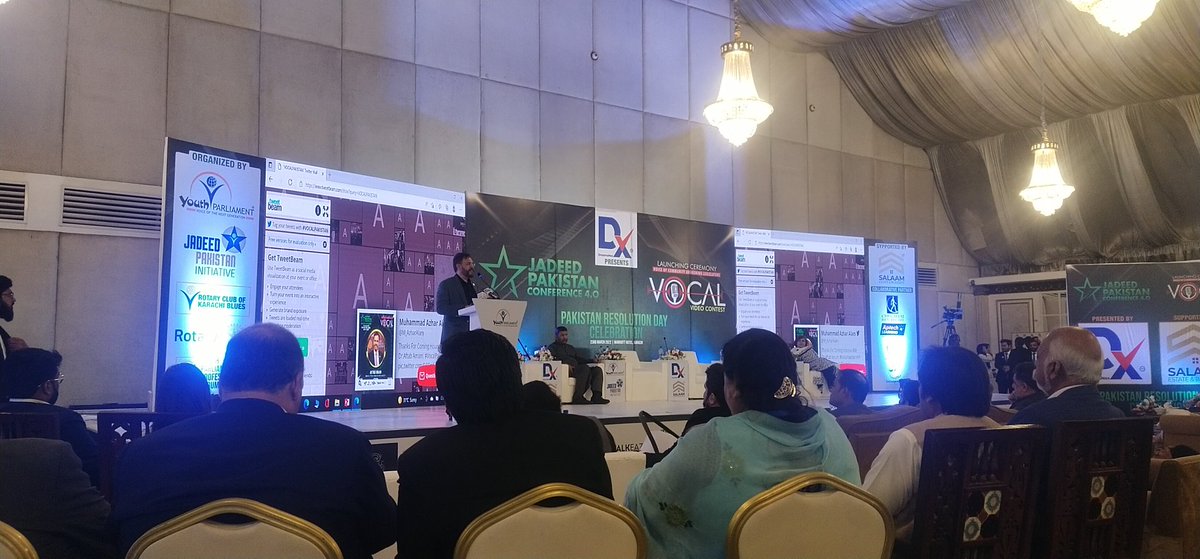 RotaractPak's tweet image. DG @RotaryPakistan District 3271 Mr. Aftab imam sharing his views at #JadeedPakistan Conference, #VocalPakistan by Youth Parliament, Rotary club of Karachi Blues.
#Rotary #YP