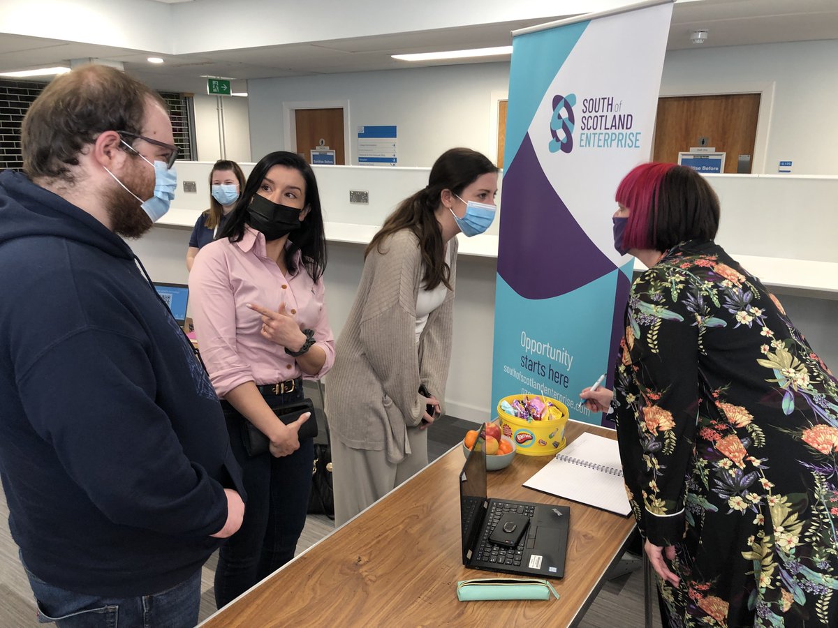 BordersCollege's tweet photo. Our #EnterpriseRoadshow is well underway. Thanks to @bridge2business, @SoSEnterprise  &amp; @PrincesTrustSco for being here to chat with our students.

#bridge2business 
#enterpriseforall
@Lisa_Wardlaw https://t.co/5Z2hySNZ8T