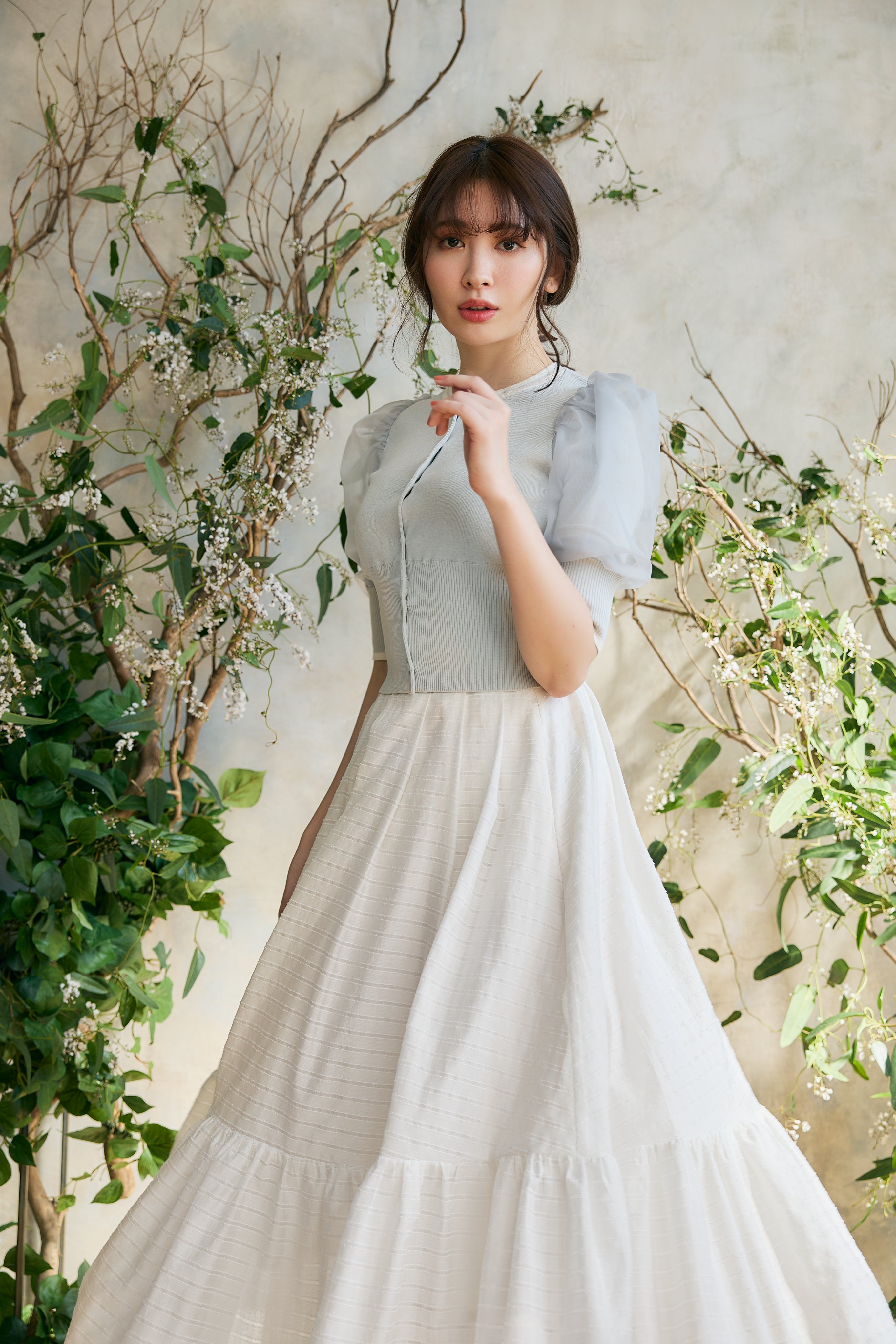 herliptoAsymmetricTieredCottonvoileSkirt