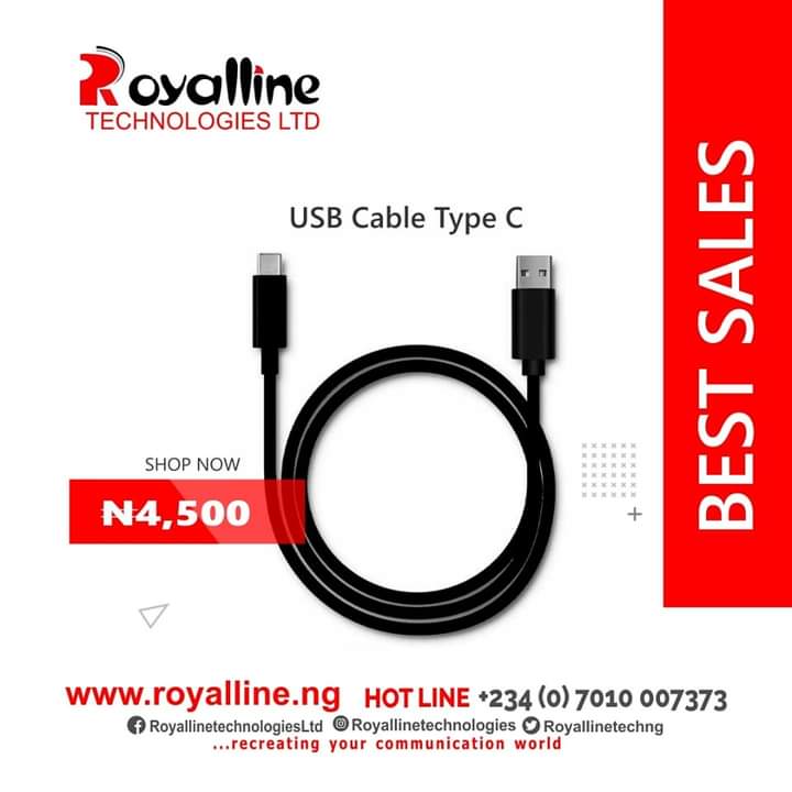 royallinetechNG's tweet image. The USB Cable Type C is a fast 3A charging cable that is capable of transferring data at a lightning speed.

Available at or our nearest outlet across Nigeria

Call To Order: 07010007373

#USB #CableTypeC #mobile #phone #accessories #smartgadgets

#RoyallineTechnologies