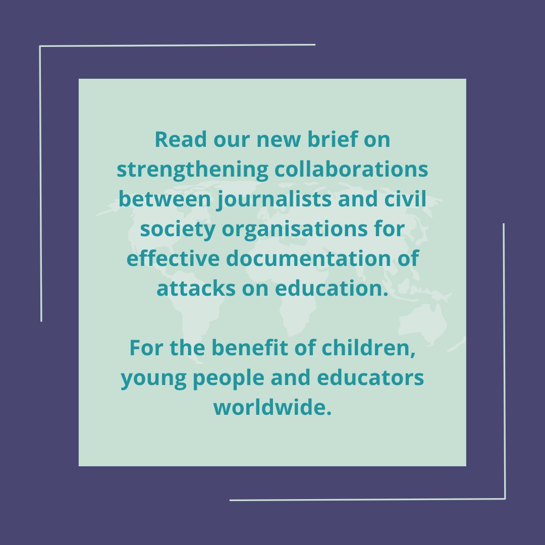 RTEInitiative's tweet photo. EDUCATION UNDER ATTACK | New brief on strengthening collaborations between civil society orgs and journalists, for the effective documentation of attacks on education.

Find out more: https://t.co/mfS2ue11r7 https://t.co/lyJhf6XaAq