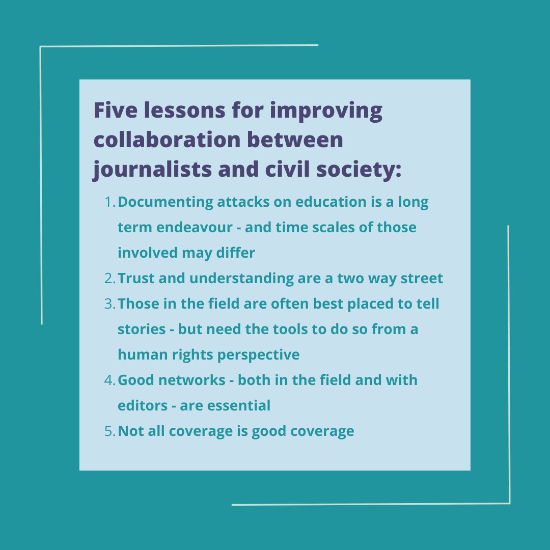 RTEInitiative's tweet photo. EDUCATION UNDER ATTACK | New brief on strengthening collaborations between civil society orgs and journalists, for the effective documentation of attacks on education.

Find out more: https://t.co/mfS2ue11r7 https://t.co/lyJhf6XaAq