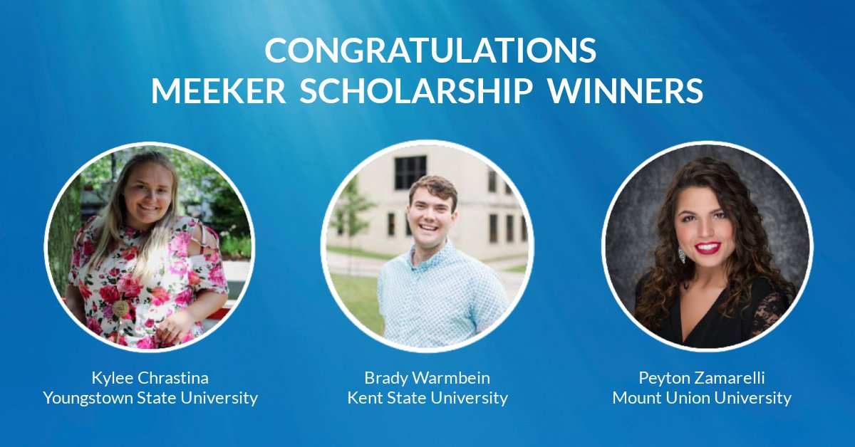 Congrats to the 2022 Meeker Scholarship winners! First place has been awarded to Brady Warmbein, who will receive $1,500 and a first-year pro PRSA membership. Runners-up Kylee Chrastina &amp; Peyton Zamarelli will receive first-year pro PRSA memberships. More: prsaakron.org/articles/23