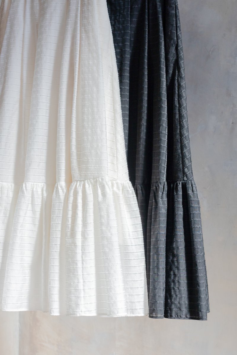 Stripe Jacquard Volume Skirt