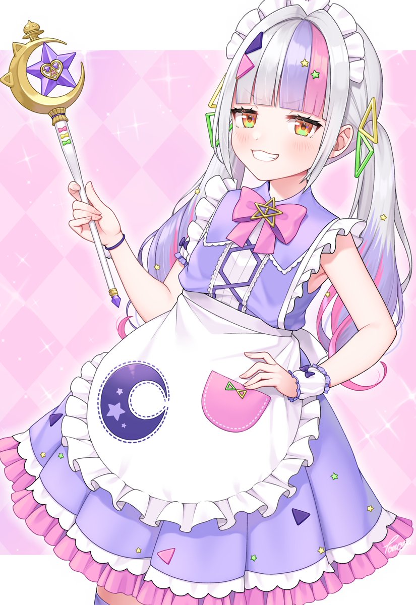 紫咲シオン 「🌙マジカルメイド🌙

#シオンの書物 」|ともず🍪ホロメン毎日デフォルメのイラスト