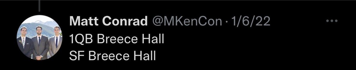 Looks like the hive has caught up and identified the optimal play. I’ve been on Breece Hall as SF 1.01 since last August, which I suppose makes me a “shark”. Unfortunately, I don’t have anything to show for it for getting there quicker than everyone else.