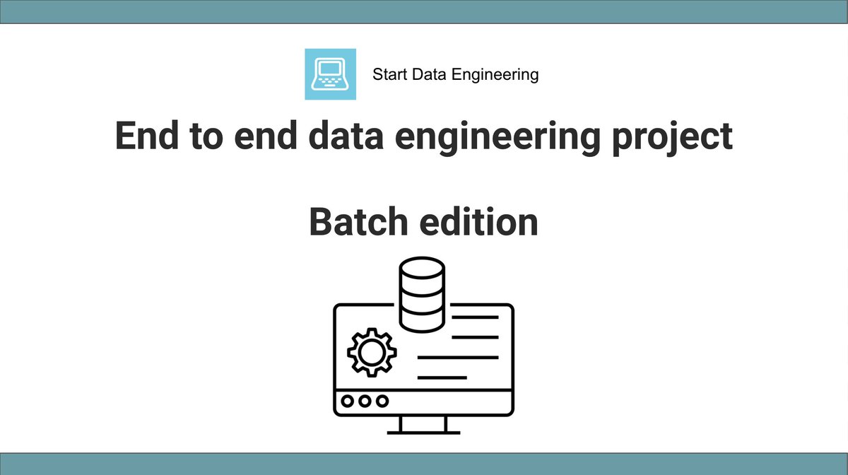 Starting a data project is a lot of work! It can be overwhelming to define the problem, set up systems, and then code! Use this DE project as a blueprint to build your own: startdataengineering.com/post/data-engi… #data #dataengineering #Database #DataAnalytics #dataviz #Python #datapipeline