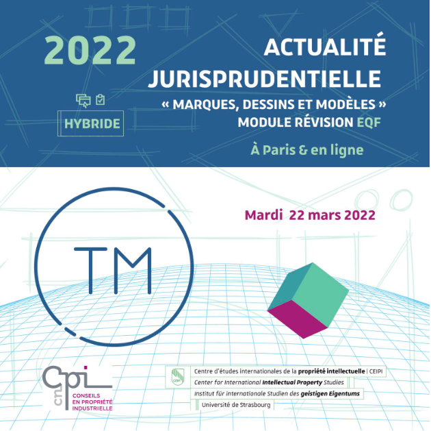 Sylvie Benoliel-Claux remercie <a href="/yannbasire/">Yann Basire</a> et le <a href="/CEIPIStrasbourg/">CEIPI</a> pour leur invitation à participer au séminaire d'actualité jurisprudentielle tenu le 22 mars dernier, en vue de préparer l'oral de l’examen français de qualification, spécialisation « marques, dessins et modèles ».