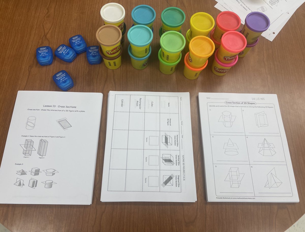 Getting ready for a fun day of cross sections using play-doh! Last day of geometry before we move onto statistics and probability! #lycoedu #education #geometry <a href="/LycoEducation/">Lycoming College Department of Education</a>