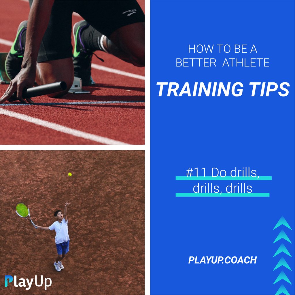 playup_coach's tweet photo. How to be a Better ATHLETE 📝🚀⠀⁠
#11 Do drills 🎯⁠
⁠
1 of the most effective tools in an athlete's training box is repetition. Look at the world's top athletes: they practice their routines, their workouts, their skills a million times over in training

#playup #playupcoach https://t.co/FrX5kIQMkS