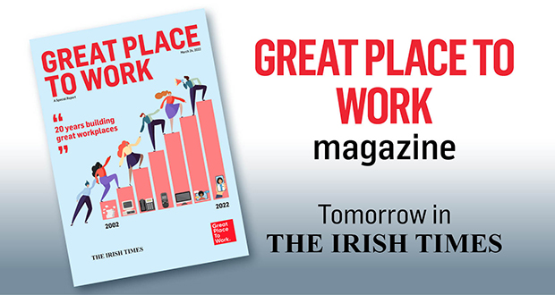 RewardingTimes's tweet image. Don't miss our special report on Ireland's Great Places to Work in conjunction with @GPTW_Ireland, on sale in Thursday's @IrishTimes #BestWorkplaces22