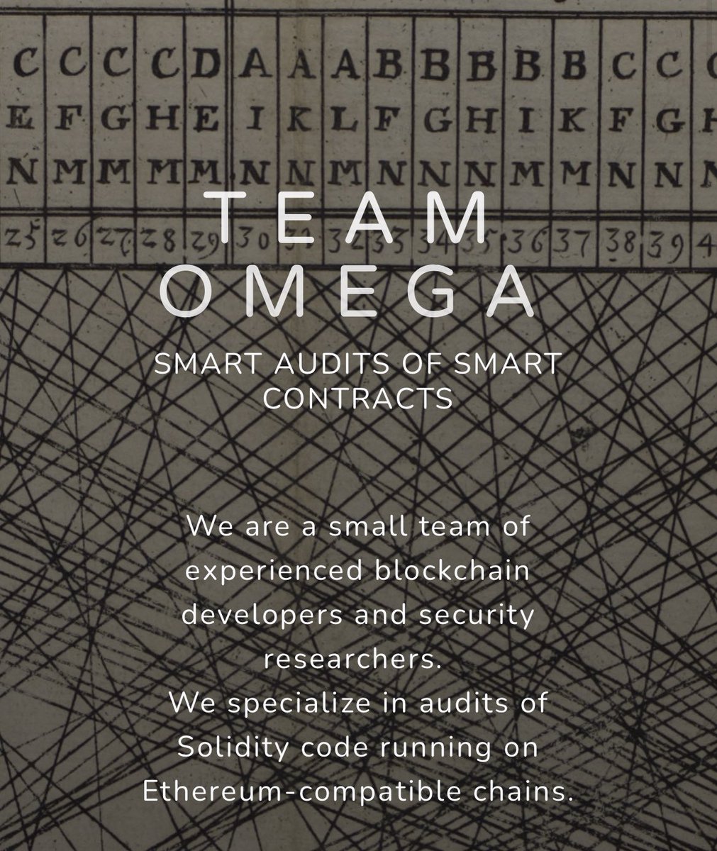 Team Omega - Solidity Audits tweet media