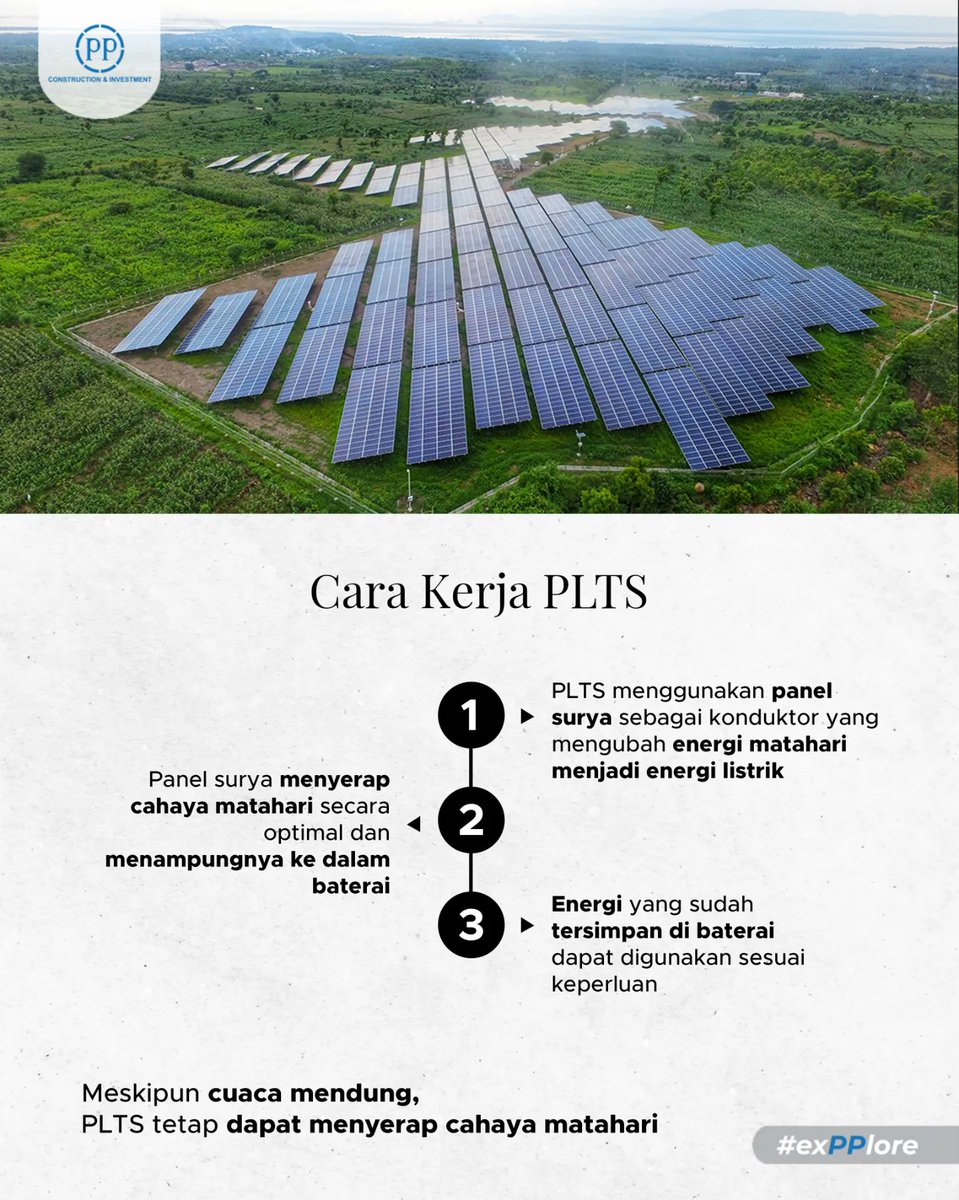 PTPP_ID's tweet photo. #SahabatPP ada yang suka wondering nggak, kalau mendung, PLTS masih tetap bekerja apa ngga? Hmm, hmm, hmm, yuk kita #exPPlore bareng tentang PLTS minggu ini~
#EmpoweringTheFuture https://t.co/swo6T36J5N