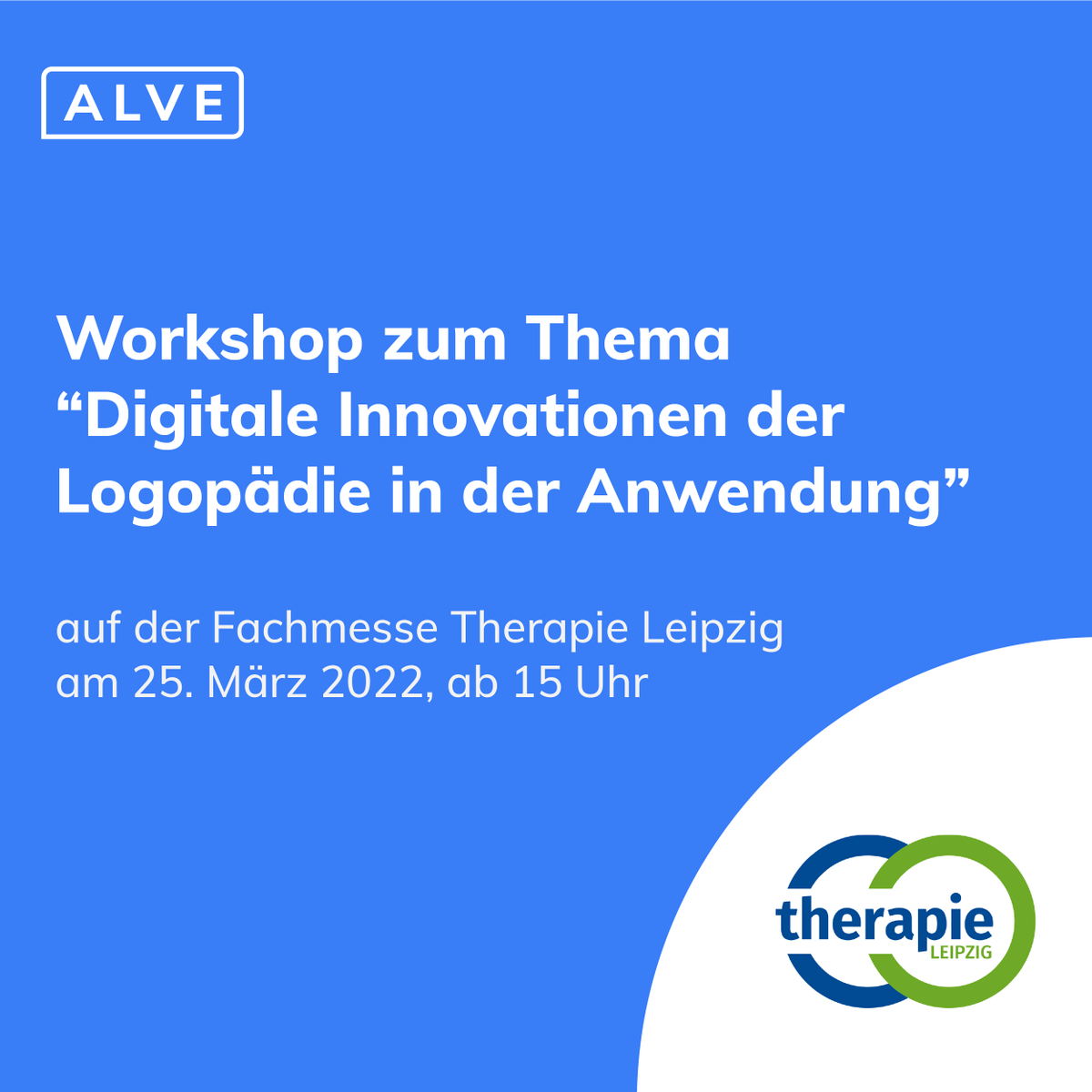 Wir sind bei der #Fachmesse #Therapie #Leipzig dabei. Als Teil des Workshops #Digitale #Innovationen der #Logopädie in der Anwendung werden wir am Freitag, 25. März, einen interaktiven Thementisch zum Thema #Videotherapie anbieten. Wir freuen uns auf den Austausch mit euch. #dbl