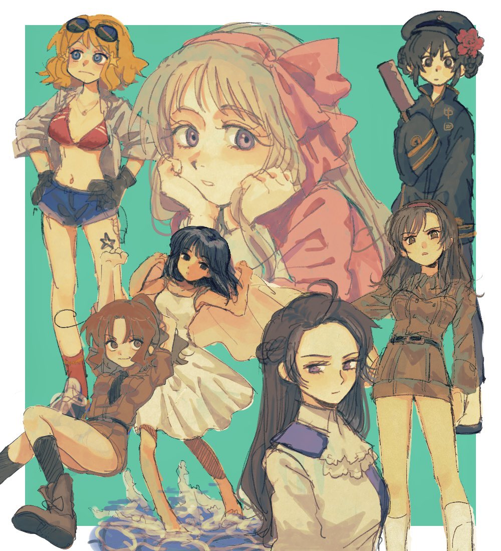 「ちょこちょこ塗ってた落書きの中にいたにょたりあ達 」|ちょもんのイラスト