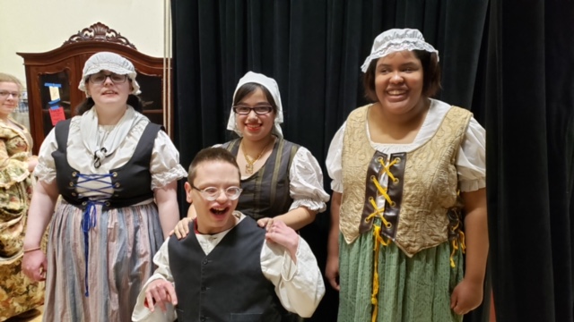 Our Beauty and The Beast villagers! Come check out the amazing play this weekend! <a href="/jdiegidio1/">John DiEgidio</a>  <a href="/BurlasJacob/">Jacob Burlas</a> #inclusion #partnership #randolphschools