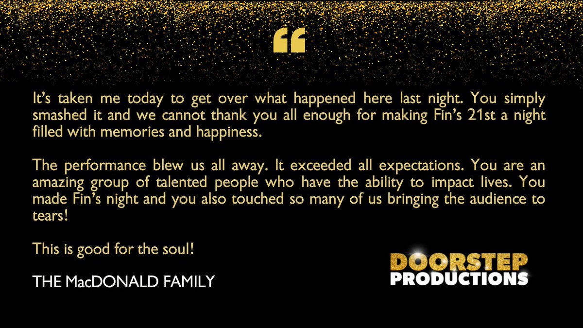 DoorstepProds's tweet photo. If you're planning a Wedding, Birthday or Office Party, Doorstep Productions will deliver all the passion, glitz and glamour of the West End to your event. From Poppins to Phantom, let us know which musicals you’d like to feature and we’ll work our magic… 
#DoorstepProductions https://t.co/XLG5udEmc9