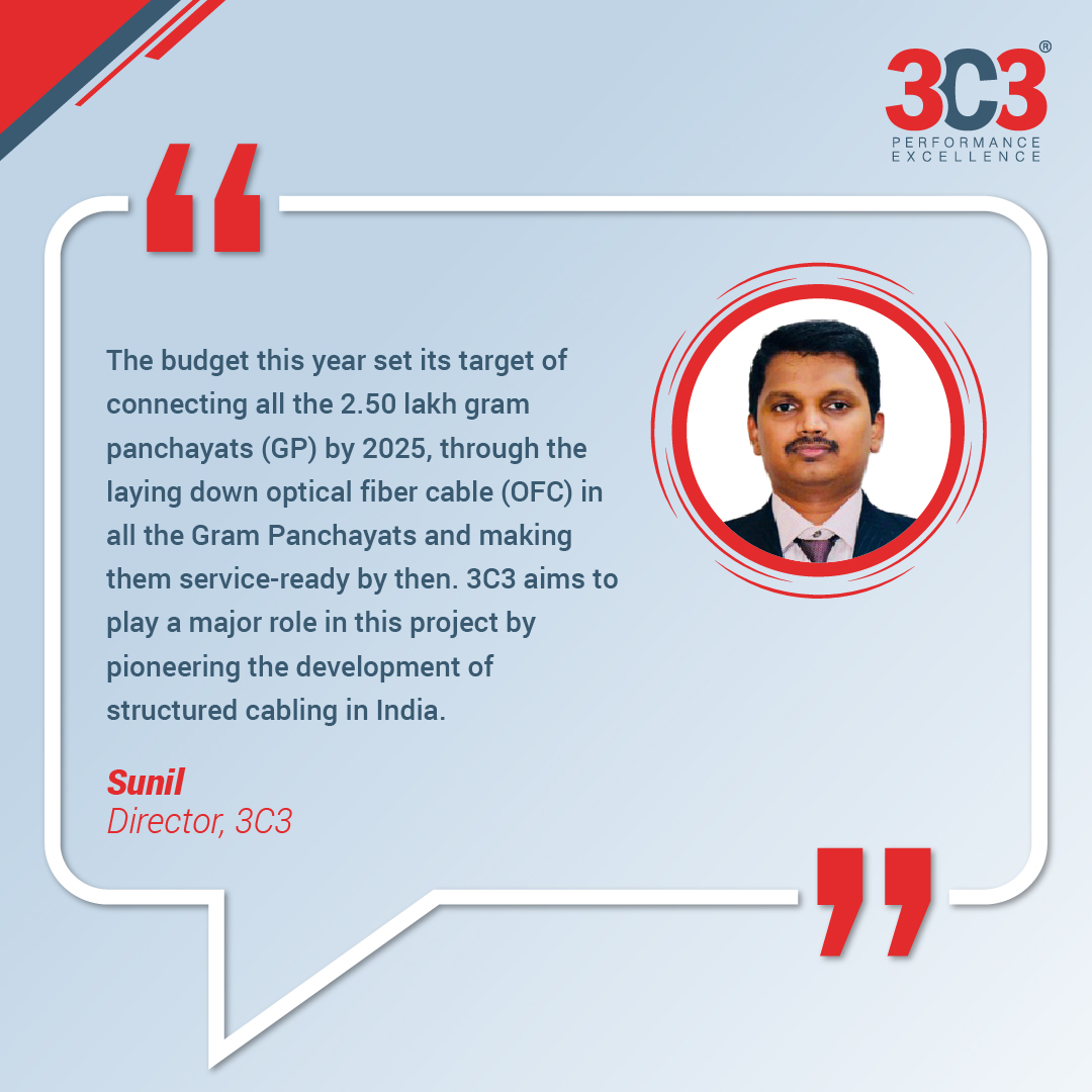 3C3PvtLtd's tweet photo. Our Director Sunil believes that the structured cabling industry plays a vital role in ensuring connectivity among various gram panchayats across the country.
Read about our vision here: https://t.co/7OiwG2JgwE
#3C3 #Cables #MakeInIndia #ConnectivityWithExcellence #India https://t.co/J2XkiI99yU