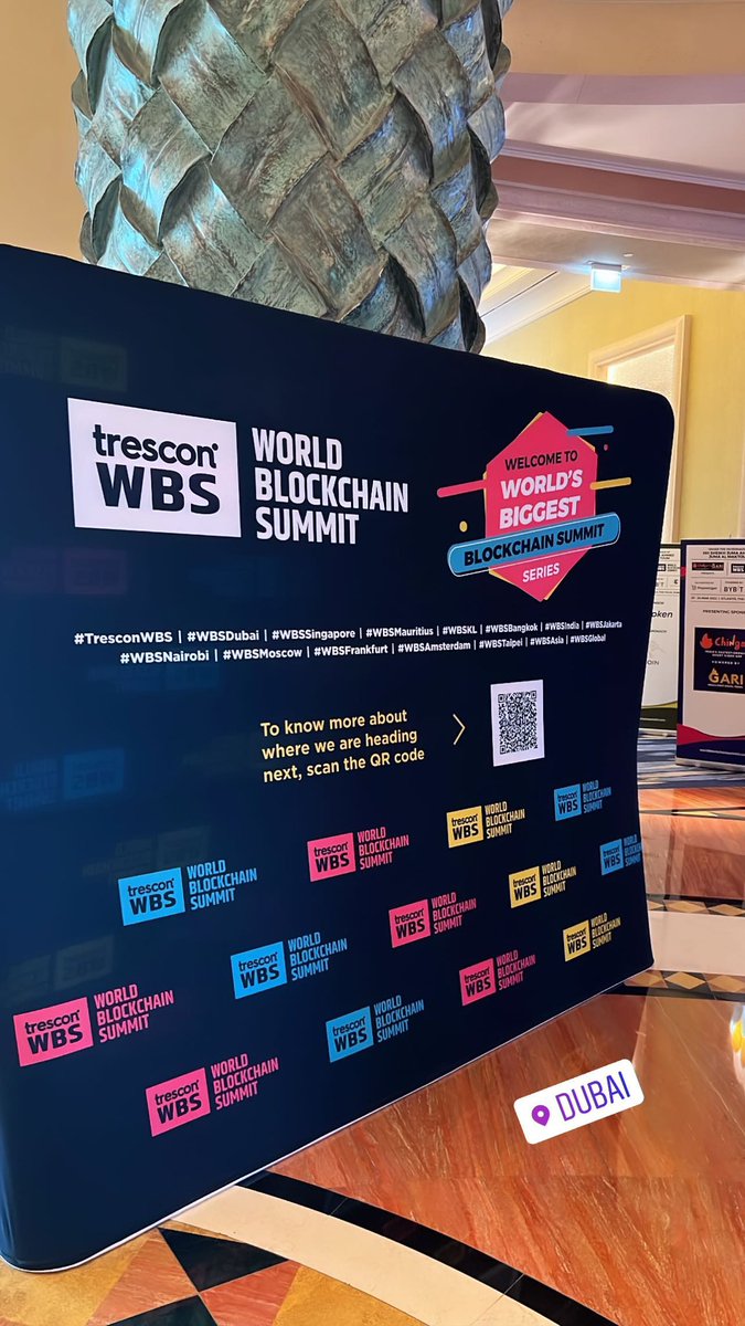 @tresconwbs Thank you for great platform where people can meet industry specialists and companies #WBSDubai  #blockchain