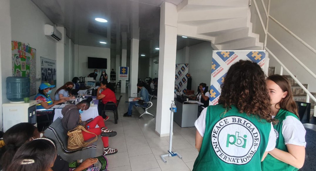 Yesterday <a href="/PBIColombia/">PBI Colombia</a> accompanied the Movement of Victims of State Crime (MOVICE) Valle de Cauca chapter in Buenaventura as DNA samples were collected to assist in the search of their loved ones who have been forcibly disappeared. More at pbicanada.org/2022/03/23/pbi… #PBIaccompanies