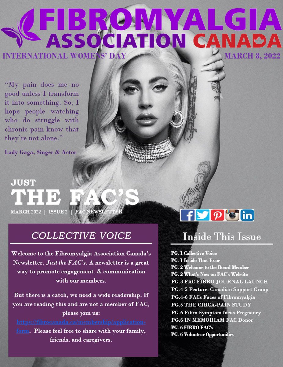 fibrocanada's tweet image. Fibromyalgia Association Canada (FAC) is pleased to present our March issue of our monthly Newsletter JUST THE FAC’S at fibrocanada.ca/about-fac/just…

 To join #FAC go to fibrocanada.ca/membership/app…

Together we are stronger. Together we can make a difference.