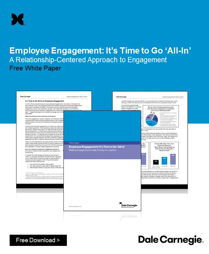 Build a confident and engaged workforce that moves the needle on employee experience at work:
buff.ly/2xPshQU

#DCTakecommand
#employeeretention #employeeengagement
#changemanagement #changeleadership
#workplaceculture