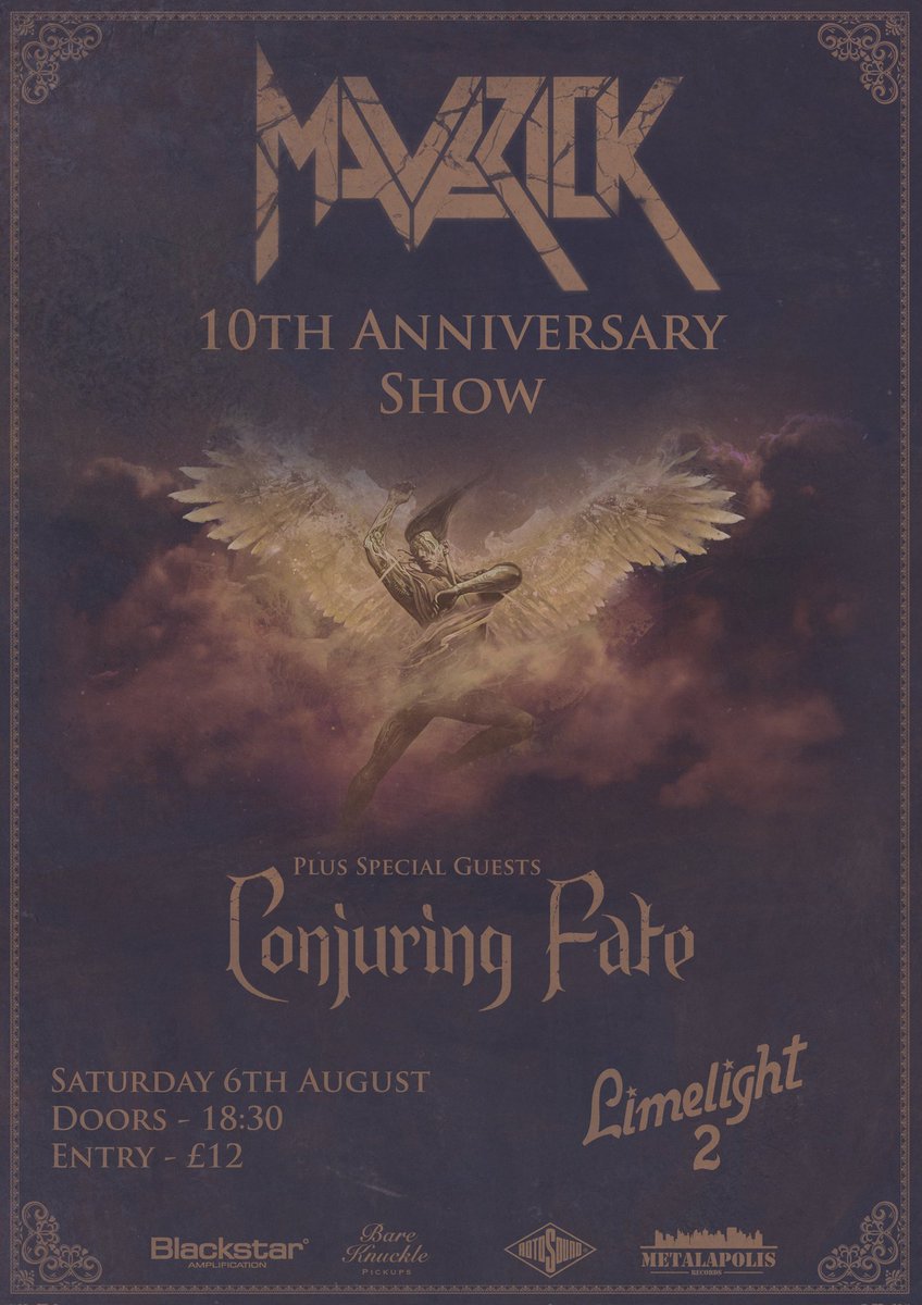 We are thrilled to annouce that our Special Guests for our 10th Anniversary Show at the <a href="/LimelightNI/">Limelight Belfast</a> with be none other than <a href="/ConjuringFate/">Conjuring Fate OFFICIAL</a>

It has been too long since we shared the stage with these guys!

Saturday 6th August.

Doors @ 6:30

#10thAnniversaryShow