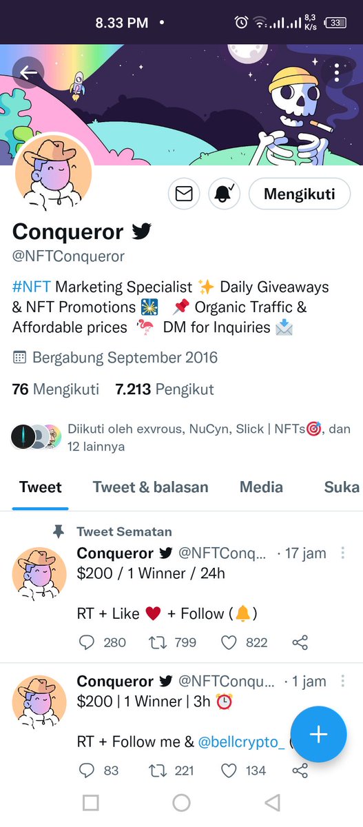 Ancriko1's tweet photo. @bellcrypto_ @FUTURISNFT @ThePromoArtist @NFTConqueror Done https://t.co/ocU1wPftEu