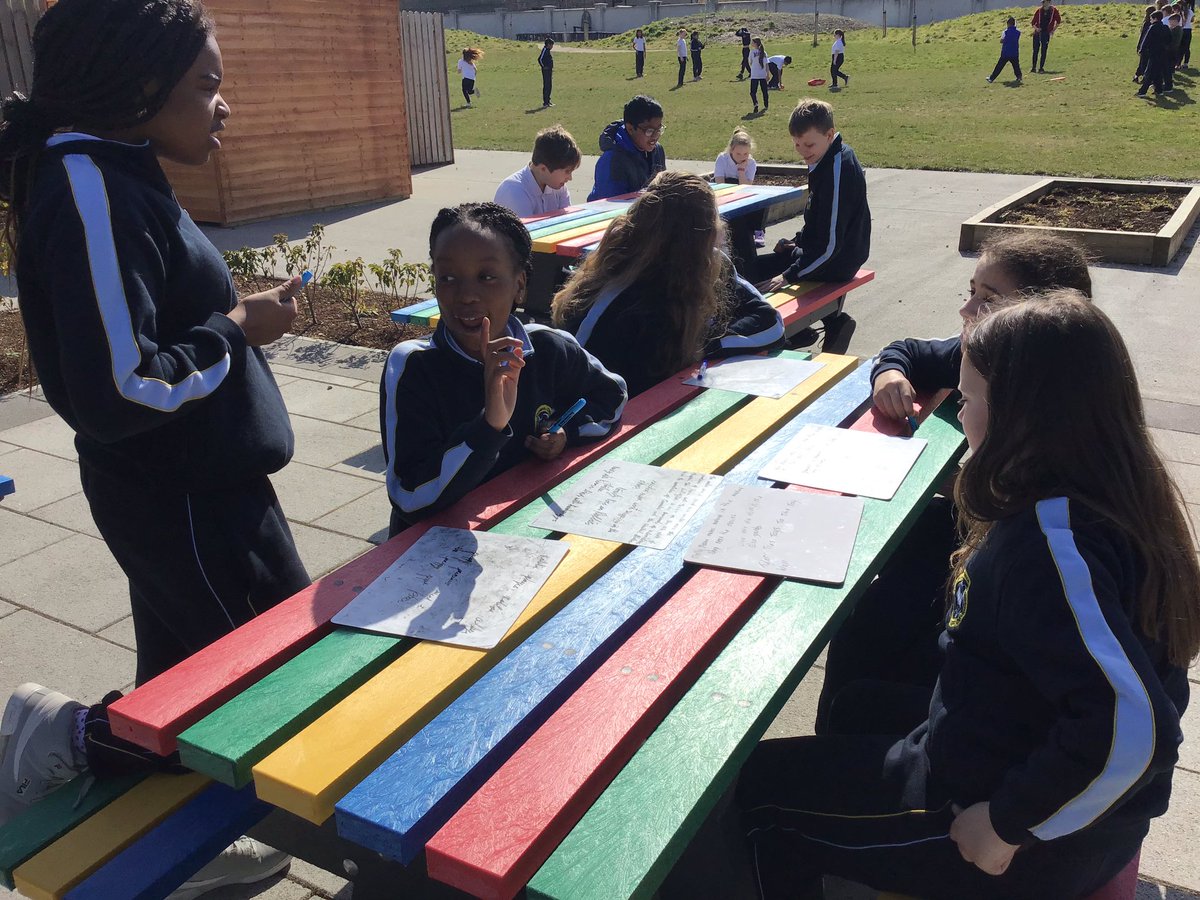 CitywestS's tweet photo. Room 12 created their own tongue twisters in the sun today! We also got to try them all out and sit in the author’s chair 😀#cscns #5thclass #poetry https://t.co/Z6s5qPKhxm