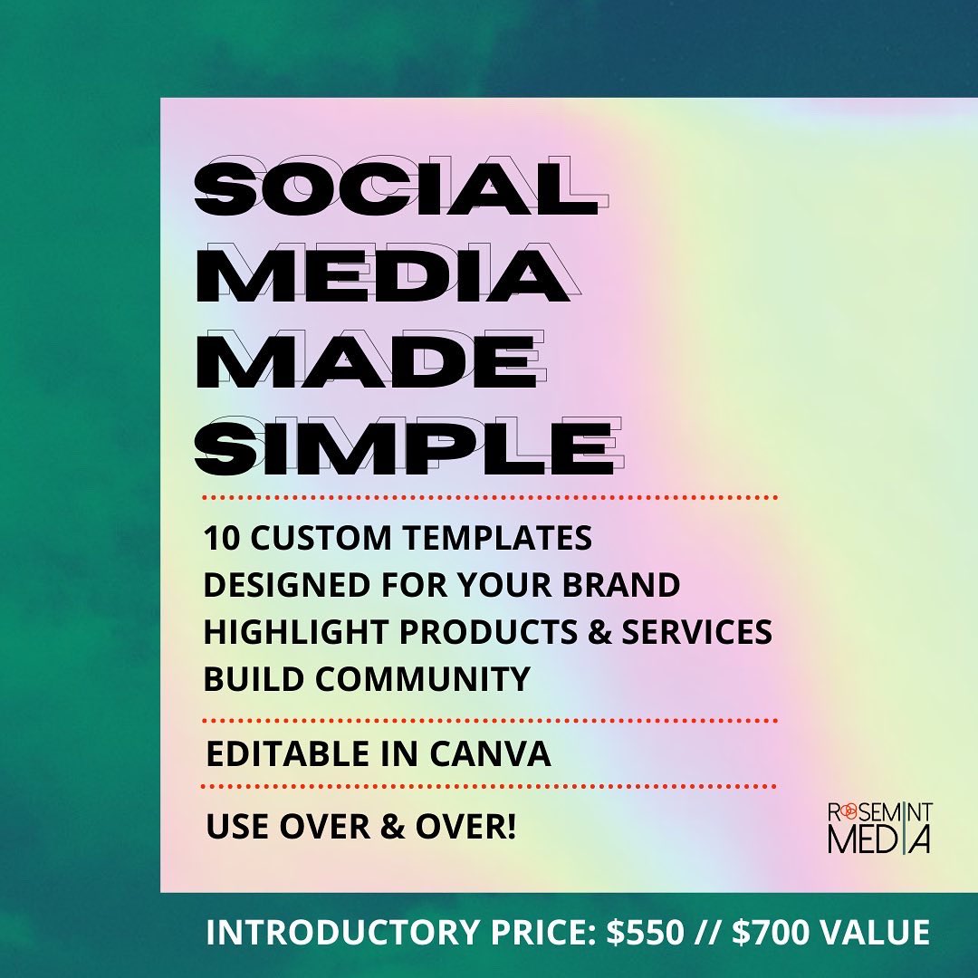 rosemintmedia's tweet photo. Introducing one of three new services designed to make growing your brand on social media 𝙀𝘼𝙎𝙄𝙀𝙍! 

Get custom, branded, fully editable templates! 

https://t.co/8oG7vcU1E5 https://t.co/5yfKyfN3nk