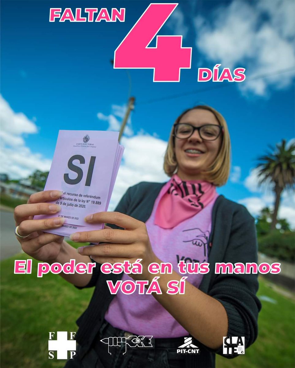 Queremos que el gobierno nos respete por eso este 27/3 VOTAMOS ROSA 🗳️ 🗳️ 

El poder está en tus manos. 
VOTÁ SÍ ✊