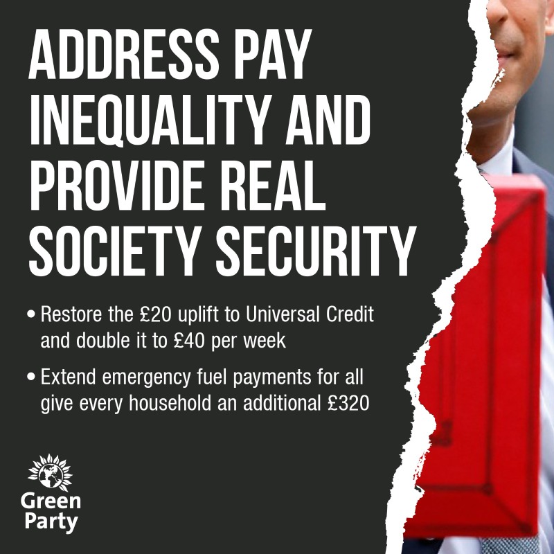TheGreenParty's tweet photo. 💷 Here are our demands of #Budget2022.

🧵 Read on for reactions as they happen 👇

#SpringStatement