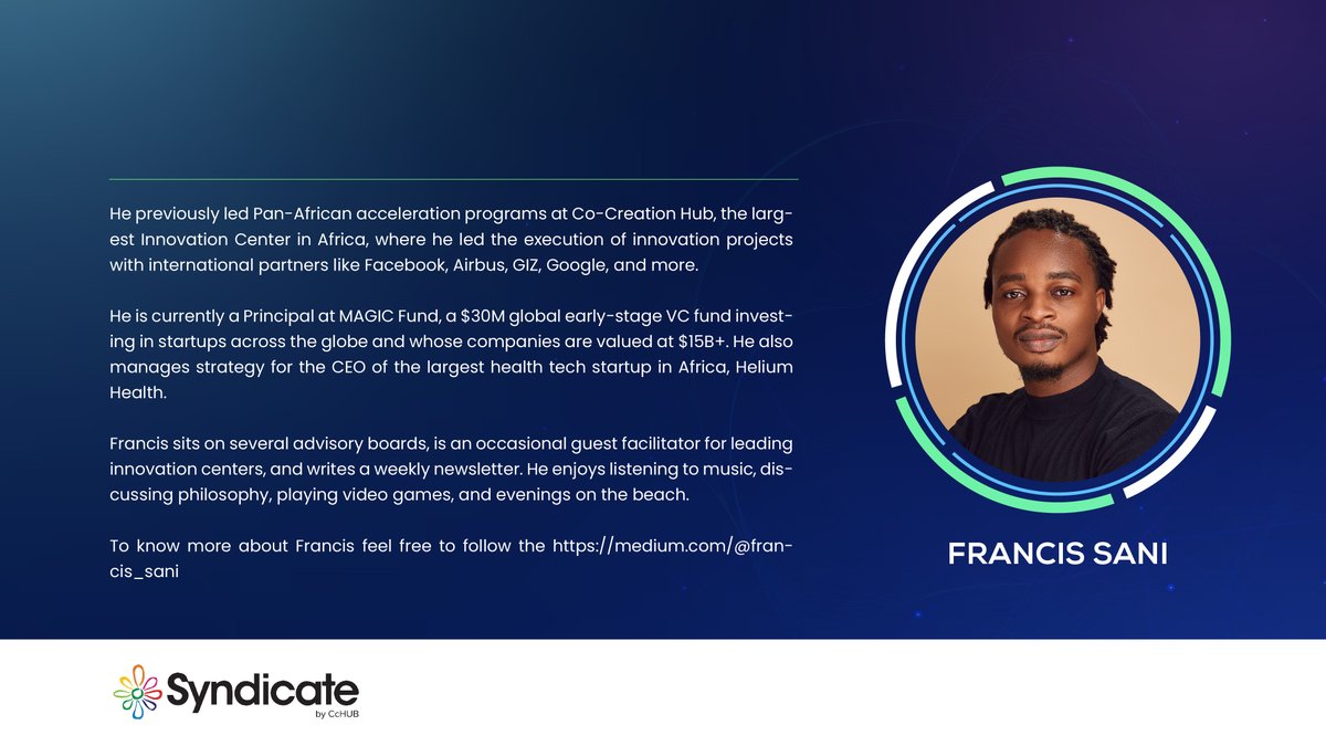 nextgenfund's tweet photo. Meet our expert speakers!

Join @francis_sani and Isaac Ewaleifoh this evening at the #CcHUBSyndicate valuation webinar as they discuss their thoughts on startup valuation in the age of lush capital. 

Register here: https://t.co/fCJBgBnZ43 https://t.co/jXCj653CQT