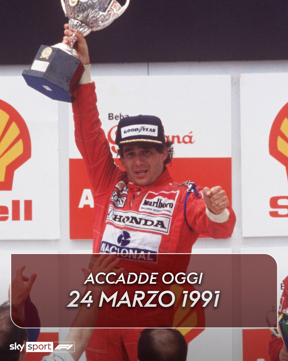 SkySportF1's tweet photo. 🗓 ACCADDE OGGI: #24Marzo 1991
➖
🏆  SENNA VINCE CON UNA SOLA MARCIA
🇧🇷 Il suo primo GP del Brasile
➖
#SkyMotori #Formula1 #F1 https://t.co/qFXxxqGqIz