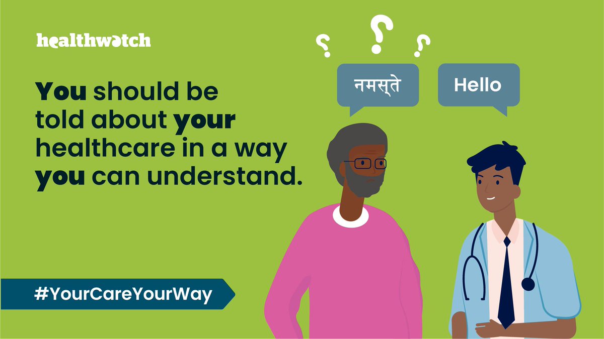 Healthwatch England (@healthwatche) on Twitter photo We're calling on the <a href="/DHSCgovuk/">Department of Health and Social Care</a> along with <a href="/NHSEngland/">NHS England</a> to urgently introduce new statutory guidance for all health and care providers on commissioning interpretation services. #YourCareYourWay
Find out more: bit.ly/3qfx1Lq We're calling on the <a href="/DHSCgovuk/">Department of Health and Social Care</a> along with <a href="/NHSEngland/">NHS England</a> to urgently introduce new statutory guidance for all health and care providers on commissioning interpretation services. #YourCareYourWay
Find out more: bit.ly/3qfx1Lq