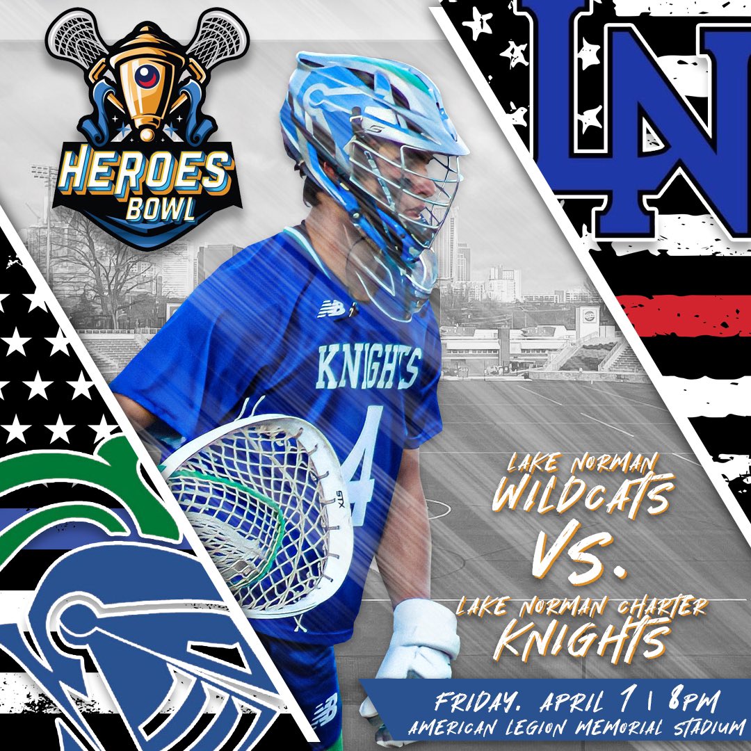 The Knights will be taking on Lake Norman on April 1 in the Heroes Bowl. The game will be played at American Legion Memorial Stadium at 8pm. Admission is $10 and all proceeds will go to Salute to Heroes Charlotte Charitable Foundation. #LNCpride #heroesbowl #championshipchallenge