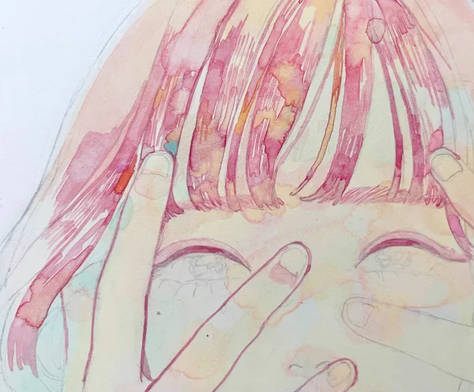 このくらいゆるい描き込みも水彩らしくていいなあ 