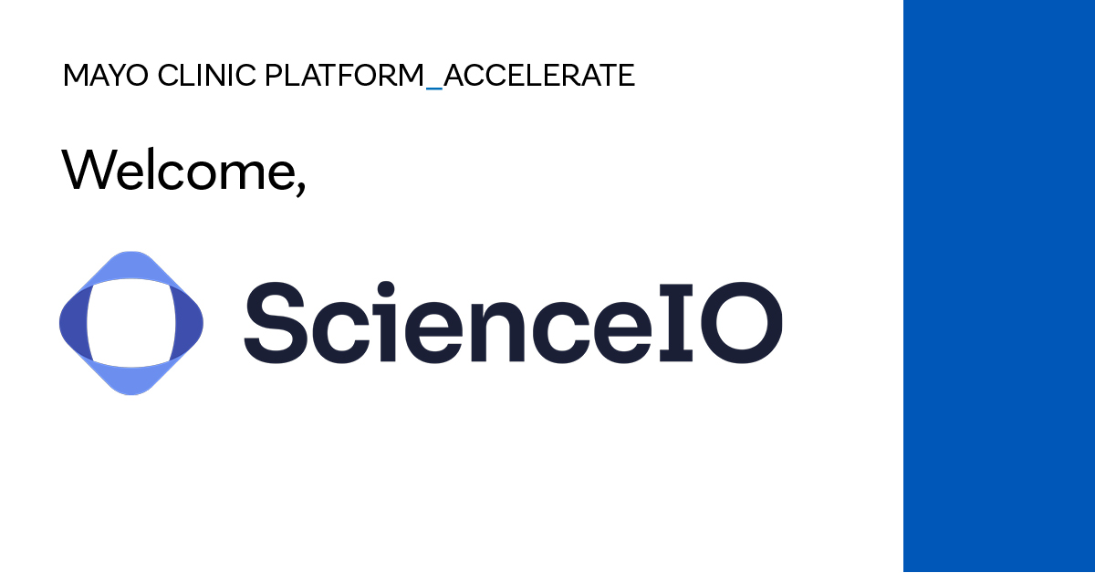 MayoPlatform's tweet image. Meet our second Mayo Clinic Platform_Accelerate startup → 

@ScienceDotIO is using AI and Mayo Clinic Platform’s tools to make health care data quickly searchable and easily manageable.  
 
#AI #Healthcare #MayoClinicPlatformAccelerate  #MayoClinicPlatform